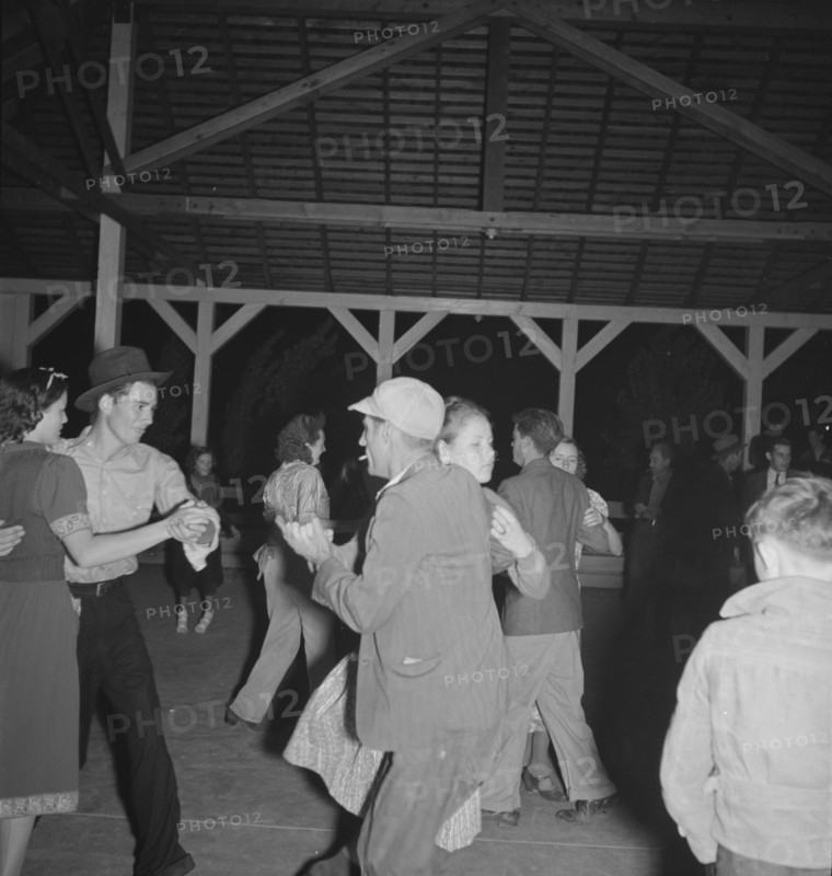 Halloween party at Shafter Camp for migrant agricultural workers, California, 1938. Creator: Dorothea Lange.