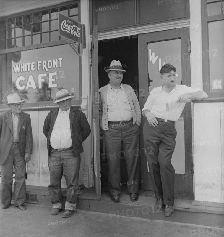 Main street, Gibson, California, 1938. Creator: Dorothea Lange.