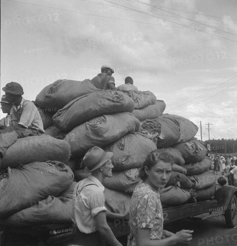 The "golden leaf," already graded by the farmers, sorted and wrapped..., Douglas, Georgia, 1938. Creator: Dorothea Lange.