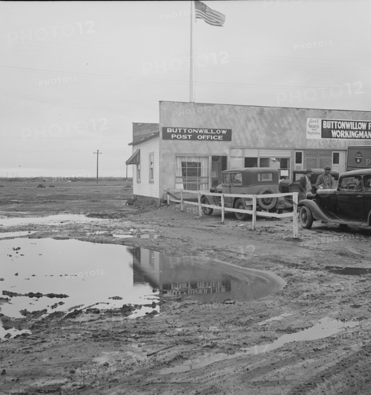 New large-scale cotton farming district, Buttonwillow, California , 1939. Creator: Dorothea Lange.