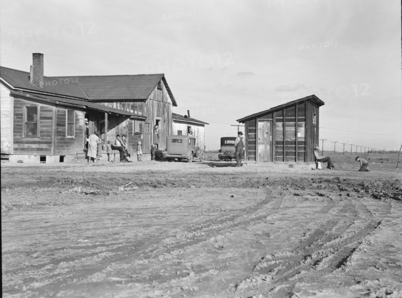 Cotton workers, outskirts of Firebaugh, west side of San Joaquin Valley, California, 1939. Creator: Dorothea Lange.
