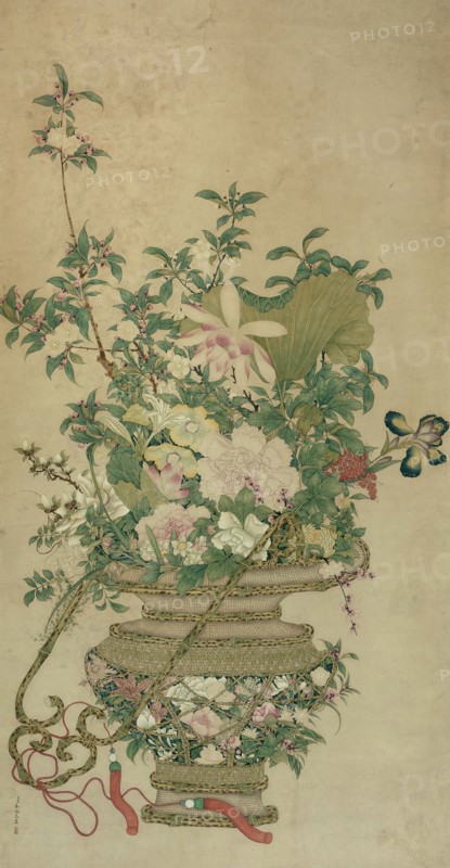 Flowers of the Four Seasons, Qing dynasty (1644-1911), 18th/19th century. Creators: Unknown, Prince Yongrong.