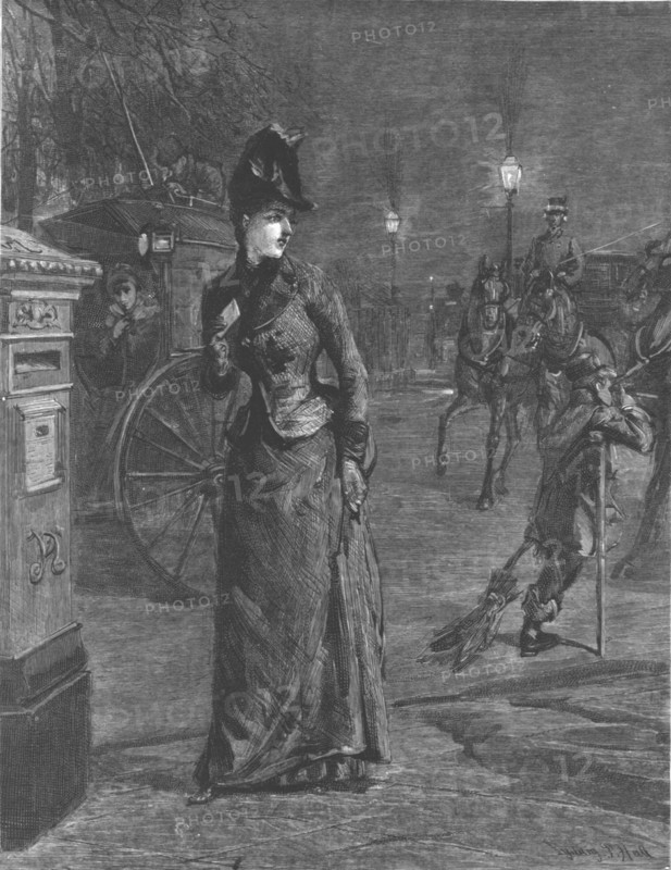 ''That Unfortunate Marriage, by Francis Eleanor Trollope; May went downstairs, and opening the hall- Creator: Sydney Prior Hall.
