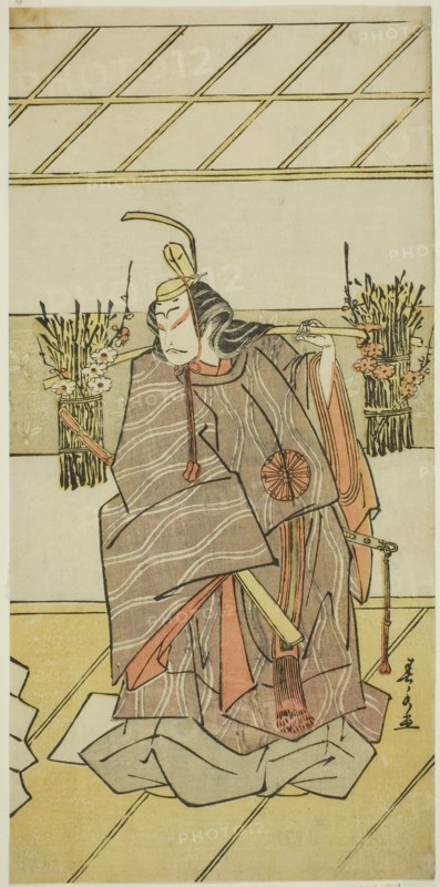 The Actor Nakamura Tomijuro I as the Spirit of Taira no Masakado Disguised as Otomo no..., c. 1775. Creator: Tamagawa Shunsui.