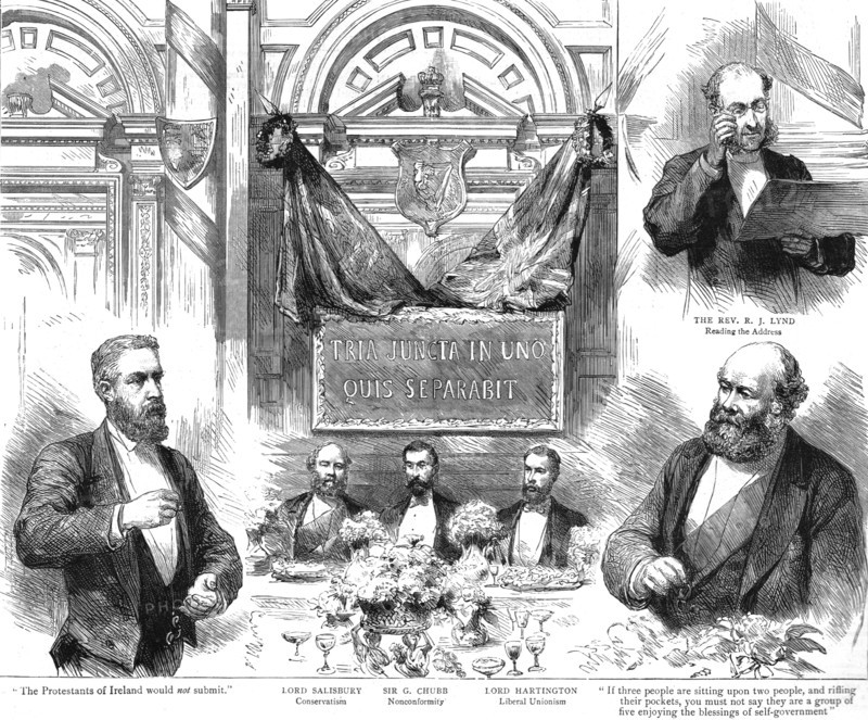 ''Banquet given to Lord Salisbury and Hartington by the Nonconformist Unionist Association', 1888. Creator: Unknown.