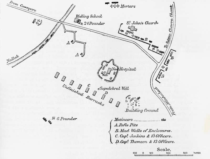 'Plan of the Entrenchment at Cawnpore, June, 1857', c1891. Creator: James Grant.