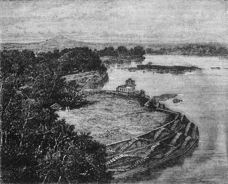 'The "Bund" or Dam of the Lake of Barwa, Jhansi', c1891. Creator: James Grant.