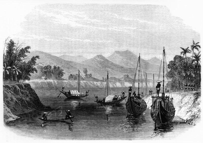 'Scene on the River Barack, near Cachar', c1891. Creator: James Grant.