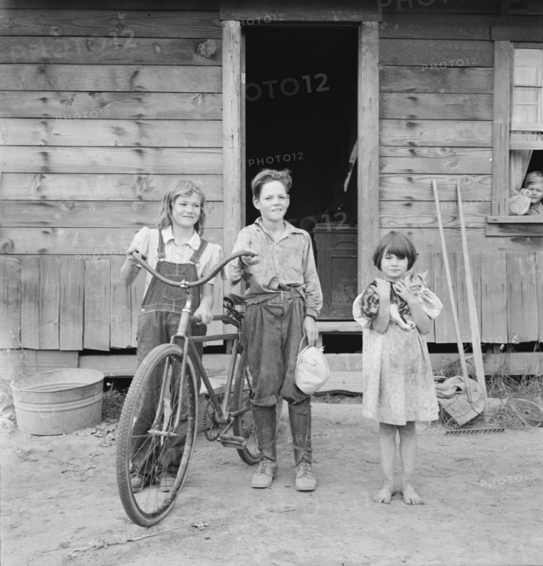 Three of the four Arnold children, Michigan Hill, Western Washington, 1939. Creator: Dorothea Lange.