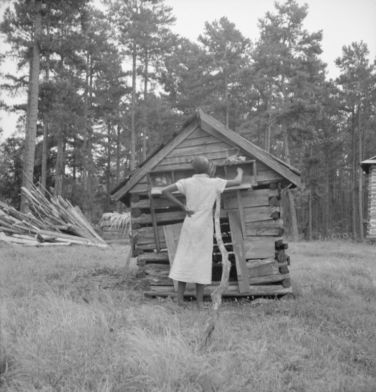 Tobacco sharecropper's daughter getting eggs..., Person County, North Carolina, 1939. Creator: Dorothea Lange.