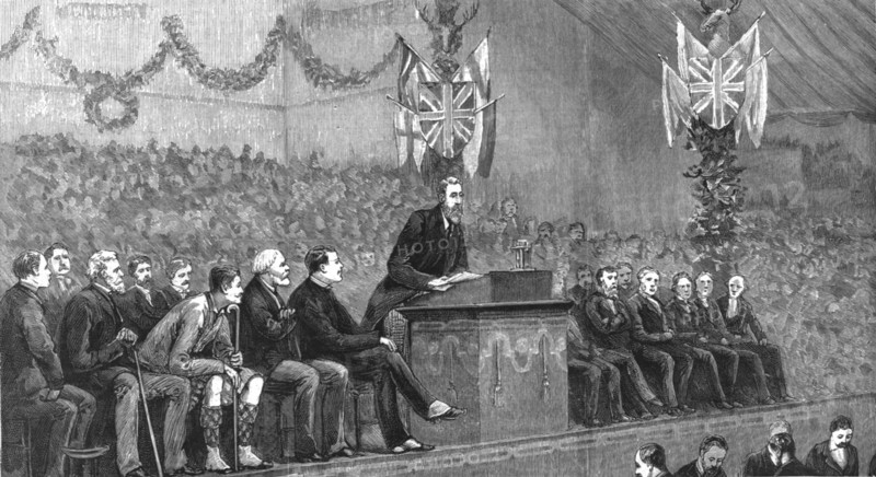 ''Lord Hartington addressing a Liberal Unionist meeting at Inverness', 1888. Creator: Unknown.
