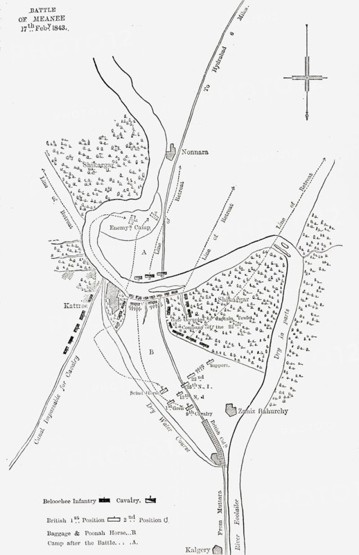 'Plan of the Battle of Meanee', c1891. Creator: James Grant.