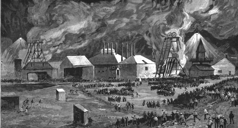 ''The fire at the De Beers mine, Kimberley, South Africa, July 11.', 1888. Creator: Unknown.