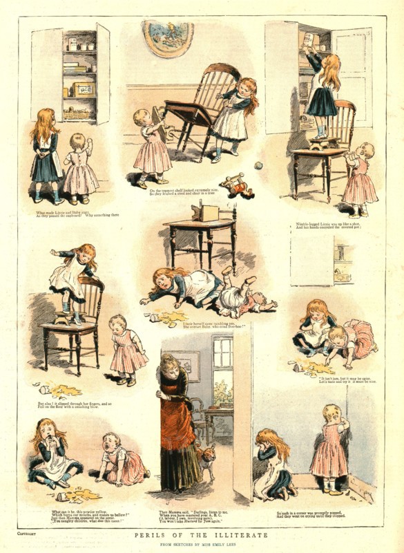 ''Perils of the Illiterate; After Sketches by Miss Emily Lees', 1888. Creator: Unknown.