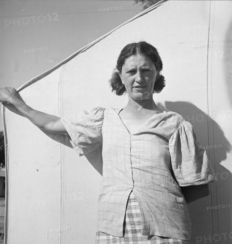 In a carrot pickers' camp, Imperial Valley, California, 1939. Creator: Dorothea Lange.