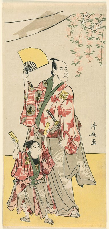 The Actors Ichikawa Danjuro V and Ichikawa Ebizo IV, from a pentaptych of eleven actors ce..., 1788. Creator: Torii Kiyonaga.