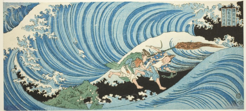 The Seaweed-gathering Ritual in Nagato Province (Nagato mekari no shinji), from the..., c. 1834/35. Creator: Totoya Hokkei.