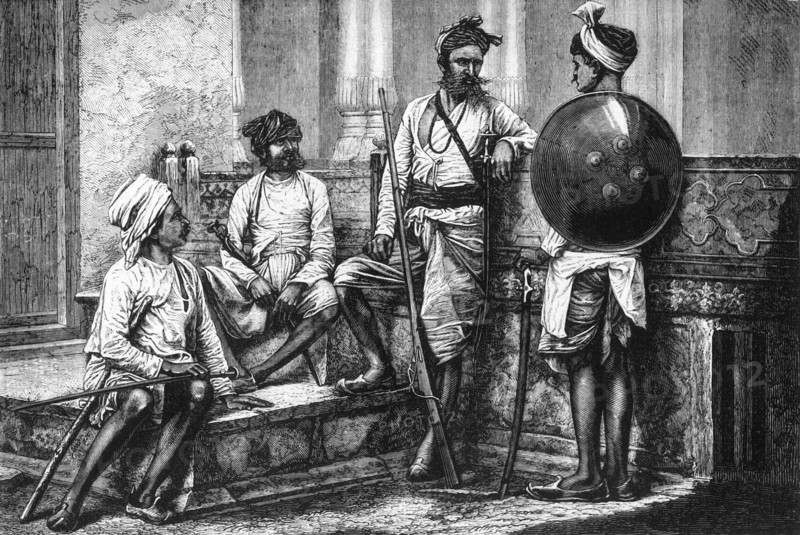 'Group of Rajpoots', c1891. Creator: James Grant.