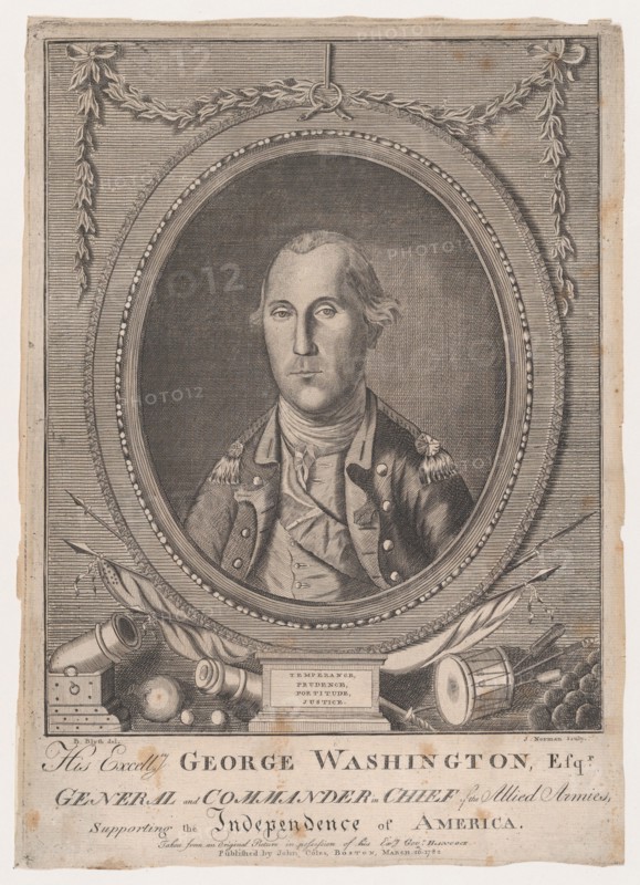 His Excellency George Washington, Esq-r., March 26, 1782. Creator: John Norman.