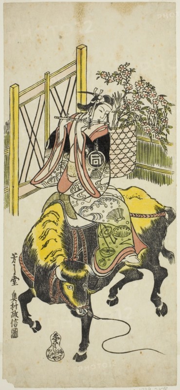 The Actor Sanogawa Ichimatsu I as Kumenosuke in the play "Nanohana Akebono Soga,"..., 1741. Creator: Okumura Masanobu.