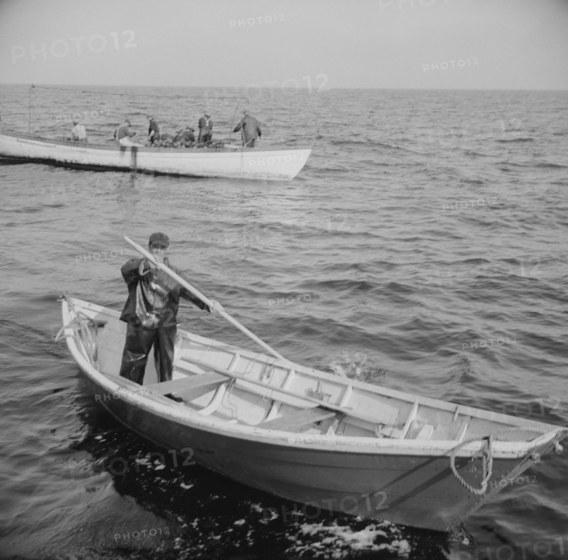 On board the fishing boat Alden, out of Gloucester, Massachusetts, 1943. Creator: Gordon Parks.