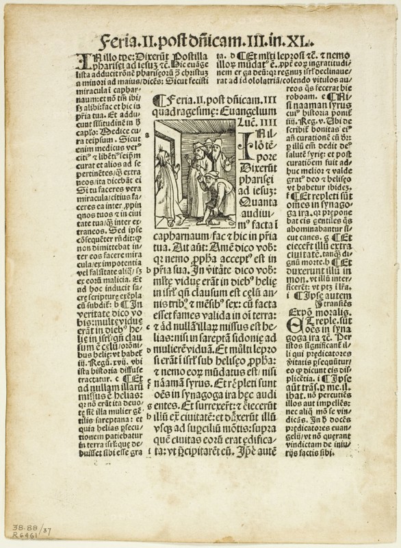 Illustration from Postilla by Parisienses Guillermus, plate 37 from Woodcuts from...1937. Creators: Urs Graf, Max Geisberg.