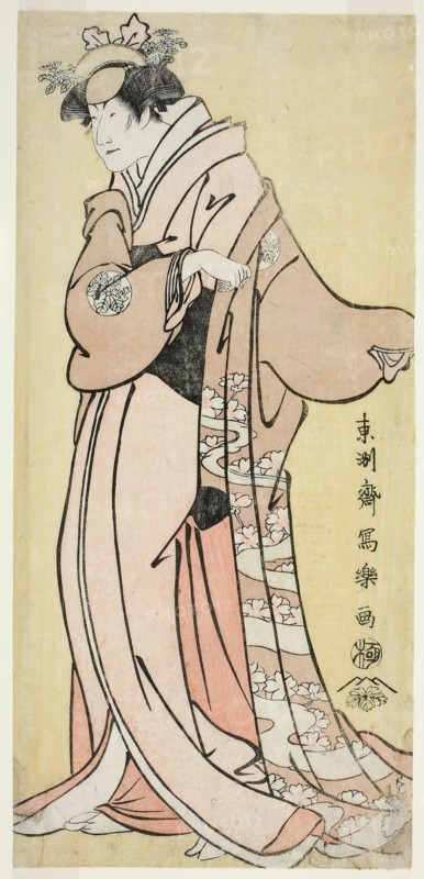 The Actor Nakayama Tomisaburo I as Lady Tsukuba, Wife of Yoshioki (Shodai Nakayama..., 1794. Creator: Toshusai Sharaku.