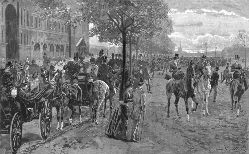 ''Waiting for a glimpse of her majesty, Hyde Park', 1888. Creator: John Charlton.