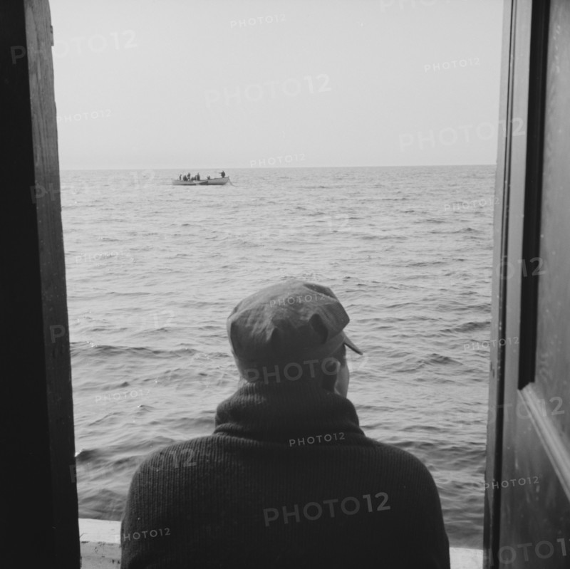 On board the fishing boat Alden, out of Gloucester, Massachusetts, 1943. Creator: Gordon Parks.