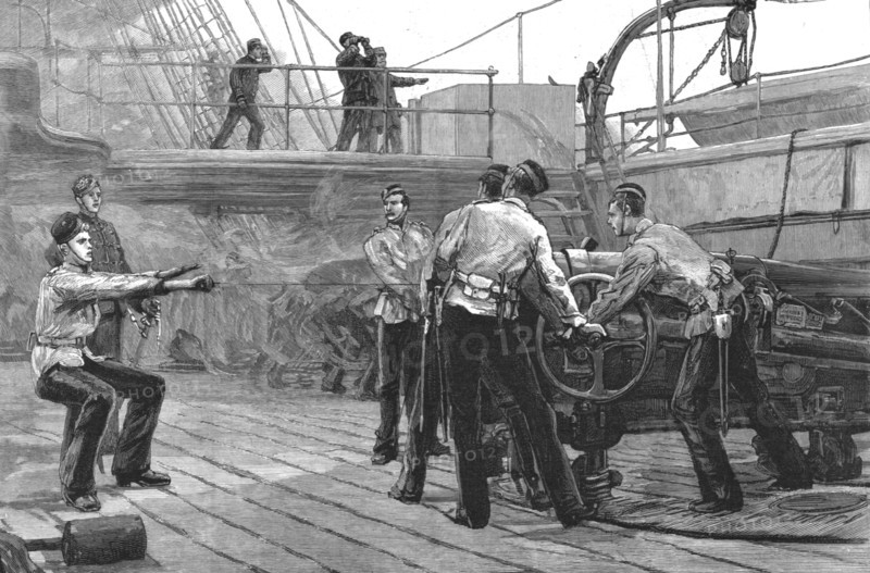 ''The Naval Mobilisation, In the thick of it', 1888. Creator: Unknown.