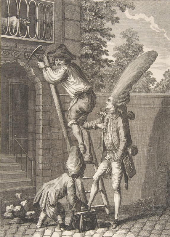 The Entry of the Baron of Caprice to the Home of Miss Favors (Entré du..., second half 18th century. Creator: Anon.