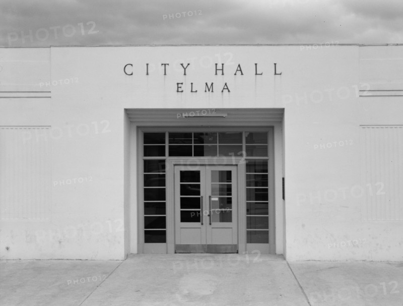 Modern building adjoining power company..., Elma, Grays Harbor County, Western Washington, 1939. Creator: Dorothea Lange.