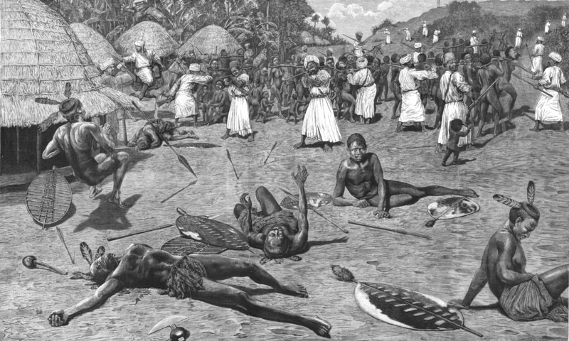 ''A Slave Raid in Central Africa', 1888. Creator: Unknown.