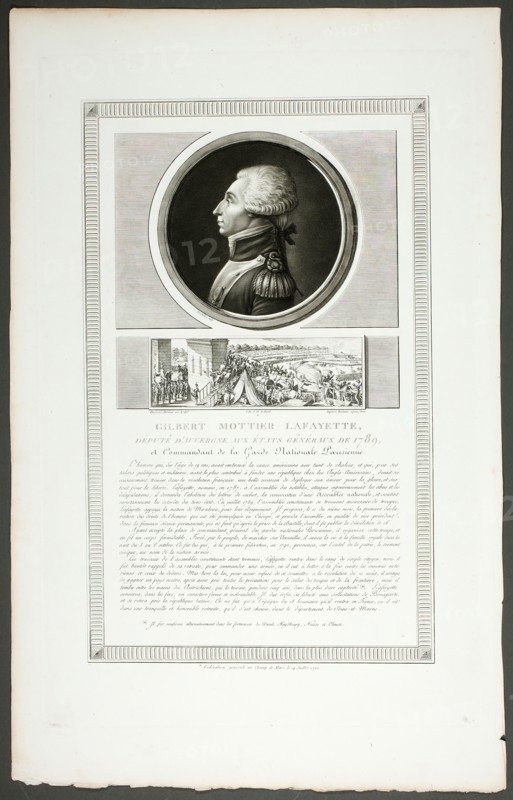 Gilbert Mottier Lafayette, Deputy State General of Auvergne, from Tableaux historique..., 1798–1804. Creator: Charles Francois Gabriel Levachez.