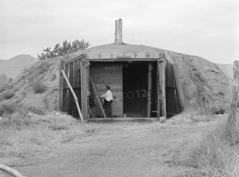 Potato cellar in the Klamath Basin..., Merrill, Klamath County, Oregon, 1939. Creator: Dorothea Lange.