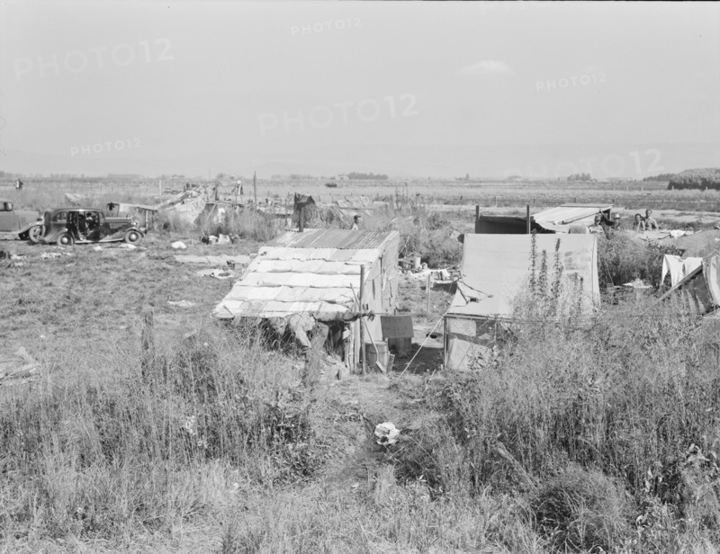 Potato pickers' camp, Tulelake, Siskiyou County, California, 1939. Creator: Dorothea Lange.