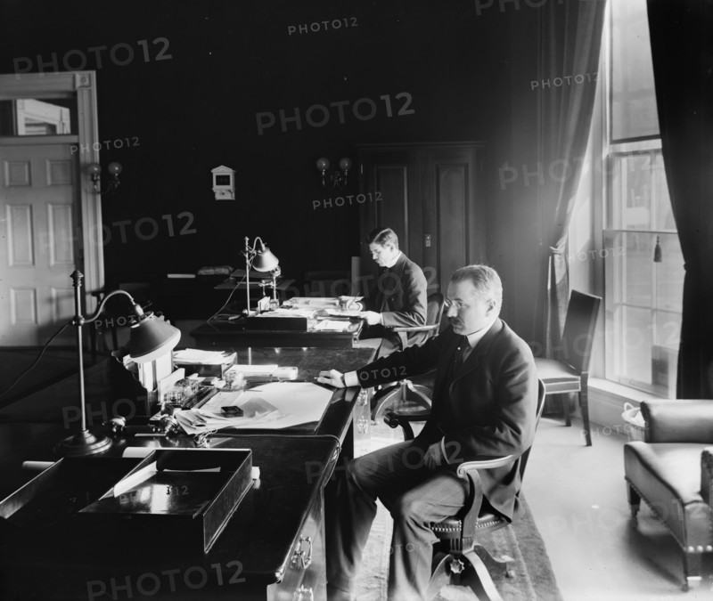 Cortelyou. Secty. Cortelyou and Barnes in office, between 1890 and 1910.  Creator: Unknown.
