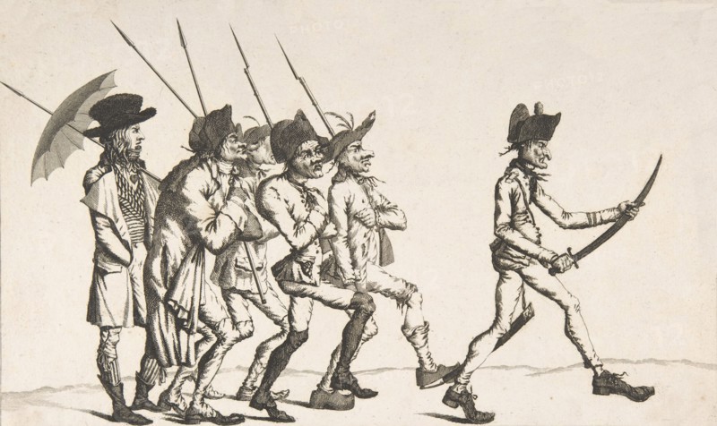The Pope's Advance Guard or the "Incroyable" in Rome (Avant garde du pape, ou..., late 18th century. Creator: Anon.
