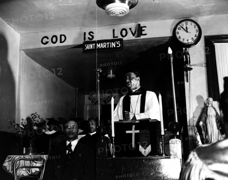 Reverend Vondell Gassaway, pastor of the St. Martin's Spiritual Church..., Washington, D.C., 1942. Creator: Gordon Parks.
