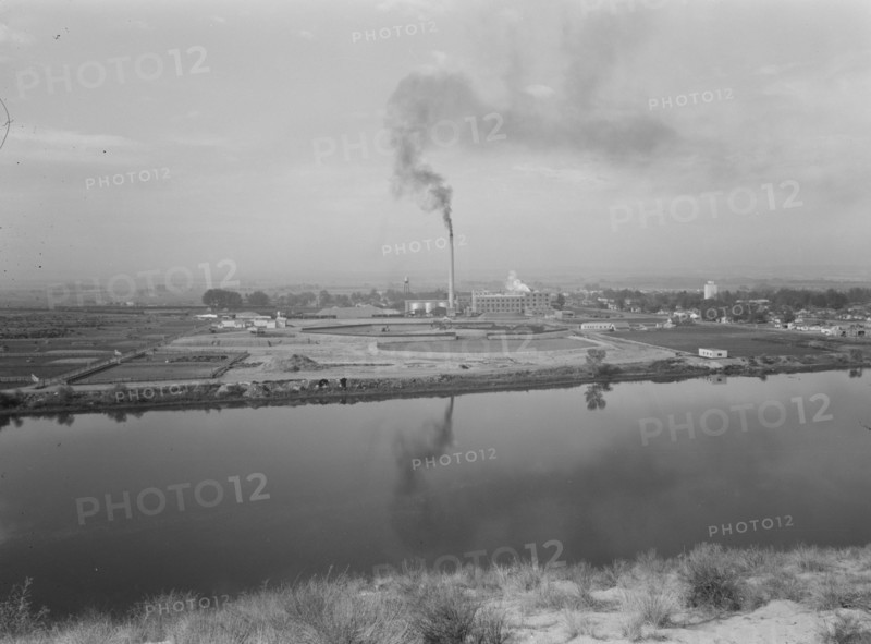 Sugar beet factory (Amalgamated Sugar Company) along..., Nyssa, Malheur County, Oregon, 1939. Creator: Dorothea Lange.