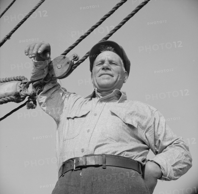 On board the fishing boat Alden out of Gloucester, Massachusetts, 1943. Creator: Gordon Parks.