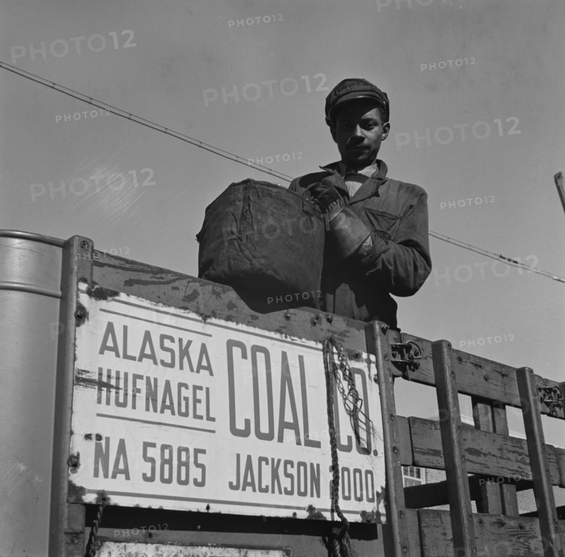 Possibly: Negro coal hauler for the Alaska Hufnagel Coal Company, Washington, D.C., 1942. Creator: Gordon Parks.