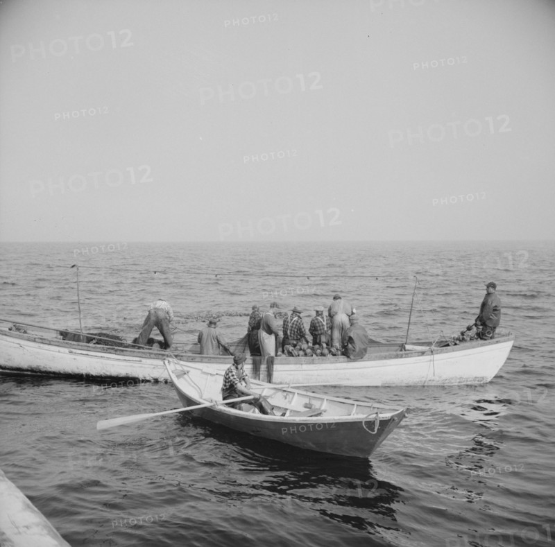 On board the fishing boat Alden, out of Gloucester, Massachusetts, 1943. Creator: Gordon Parks.