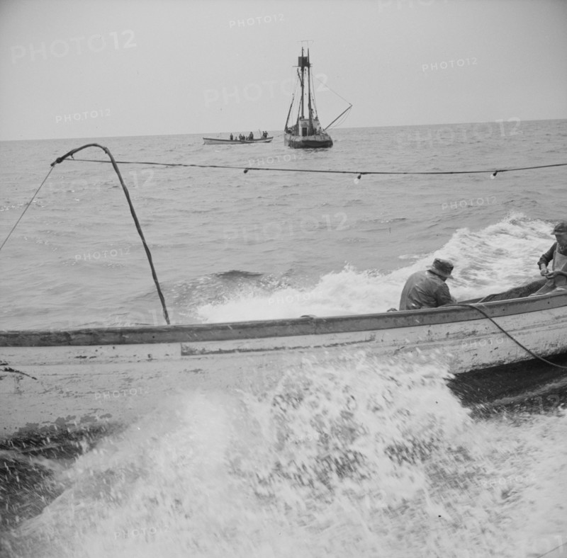 On board the fishing boat Alden, out of Gloucester, Massachusetts, 1943. Creator: Gordon Parks.