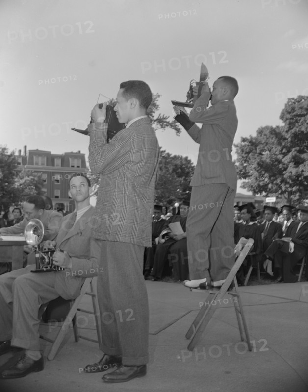 Washington, D.C. Photographers from the Negro press at Howard University commencement exercises.