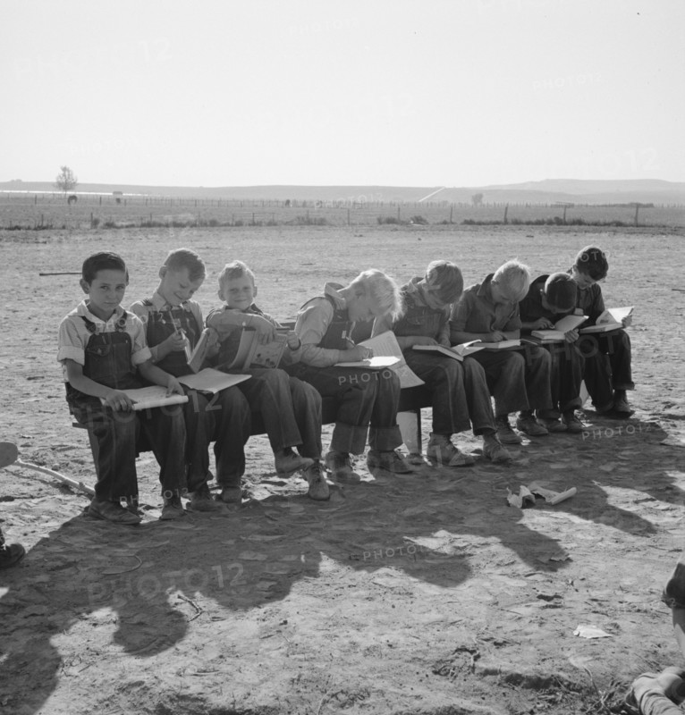 Eight boys at Lincoln Bench School. Born in six states. Near Ontario, Malheur County, Oregon.