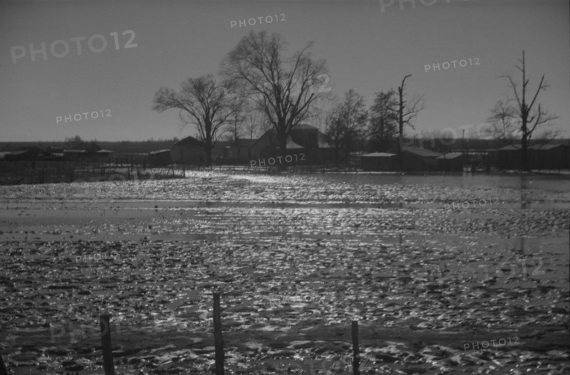 The Bessie Levee augmented with sand bags during the 1937 flood near Tiptonville, Tennessee.