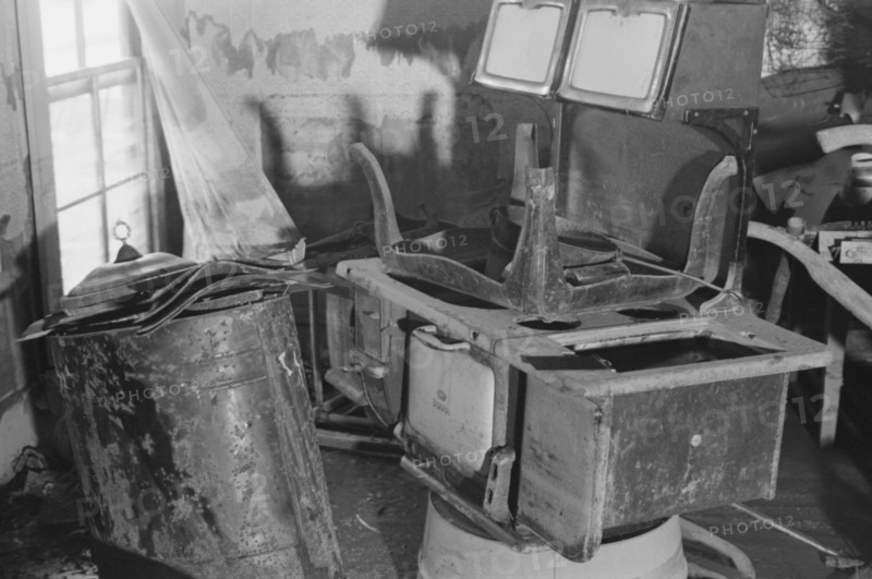 Interior of a farmhouse near Ridgeley, Tennessee, after the 1937 flood waters had subsided.