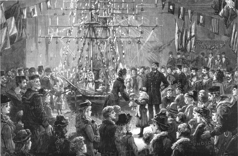 ''A Novel Treat to Coastguards Children; Dismantling a Christmas "Ship" of her toys', 1890.