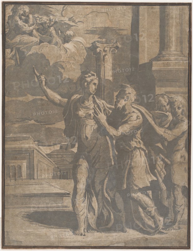 The Tiburtine Sibyl showing Emperor Augustus the Virgin and Christ Child, ca. 1530-40.